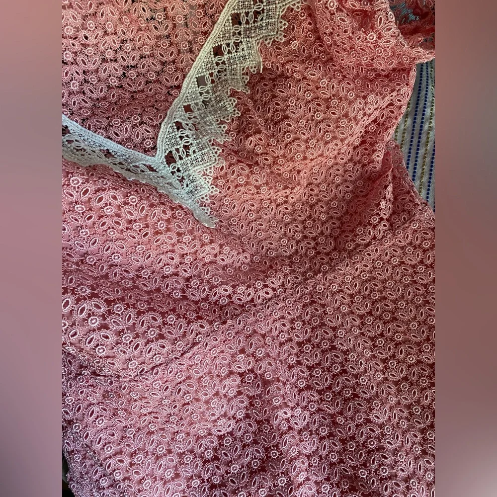 Sandro Lace Dress Pink Short Sleeve Size 36 FR - Picture 16 of 16